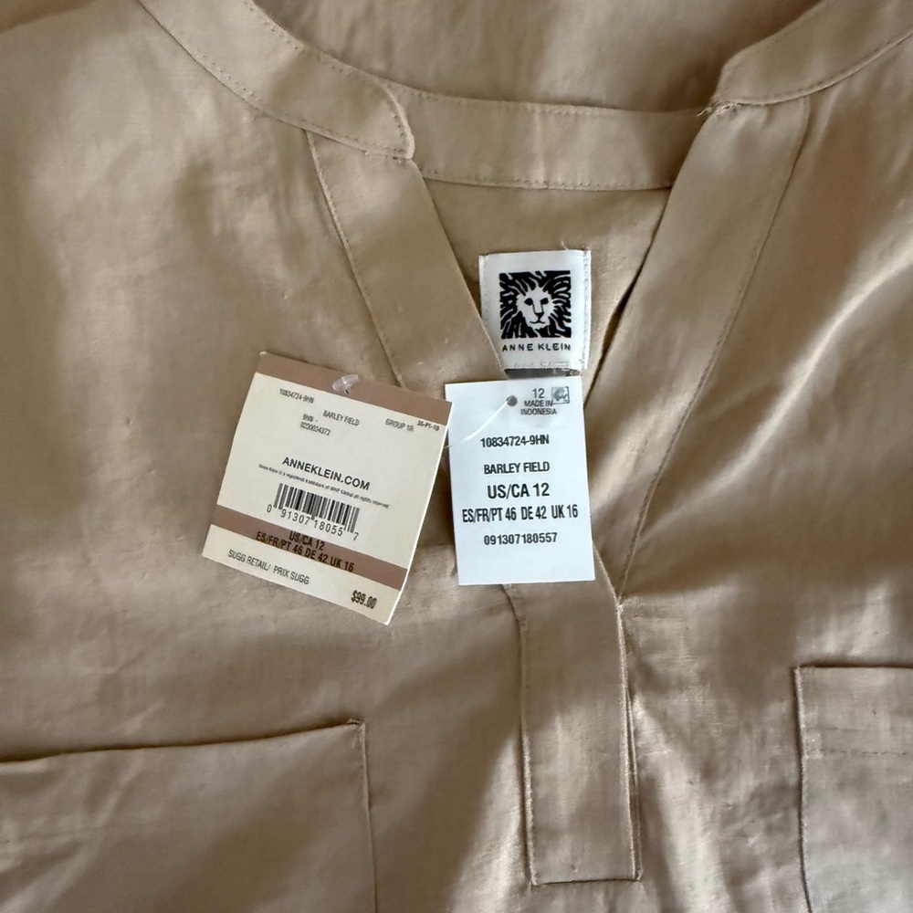Anne Klein Barley Field Linen Midi Dress